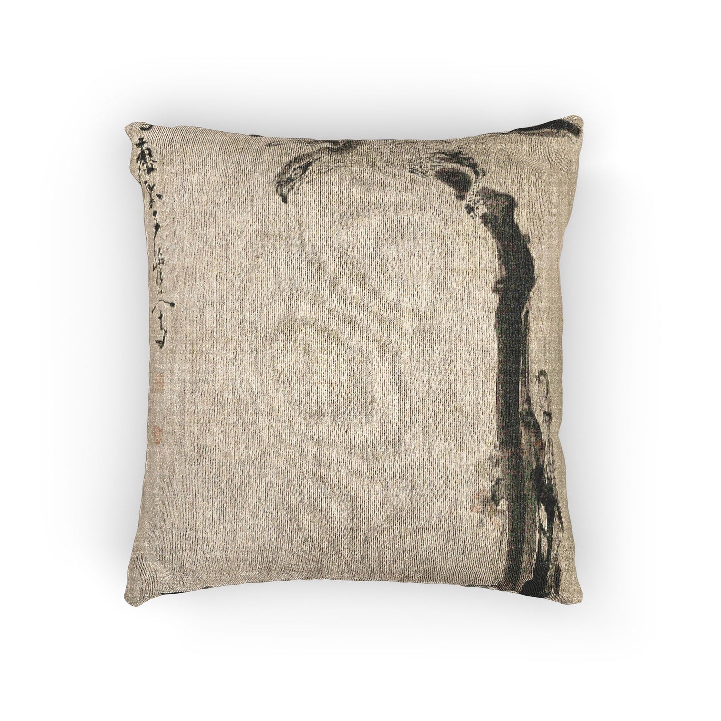Eagle on a Tree Trunk Woven Pillow