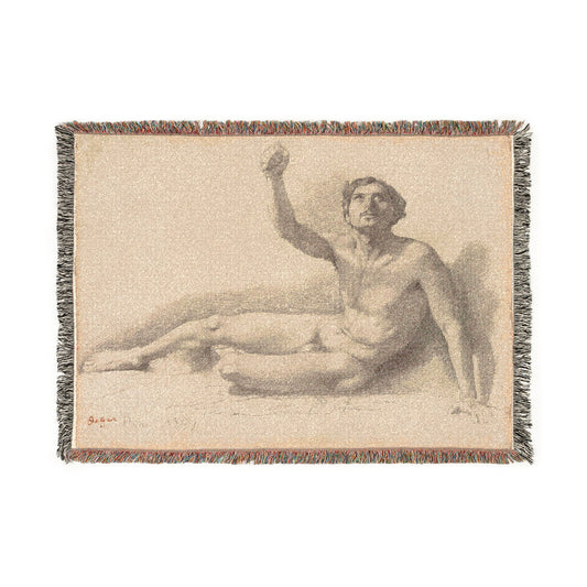 Study of a Male Nude — Degas Tapestry Blanket