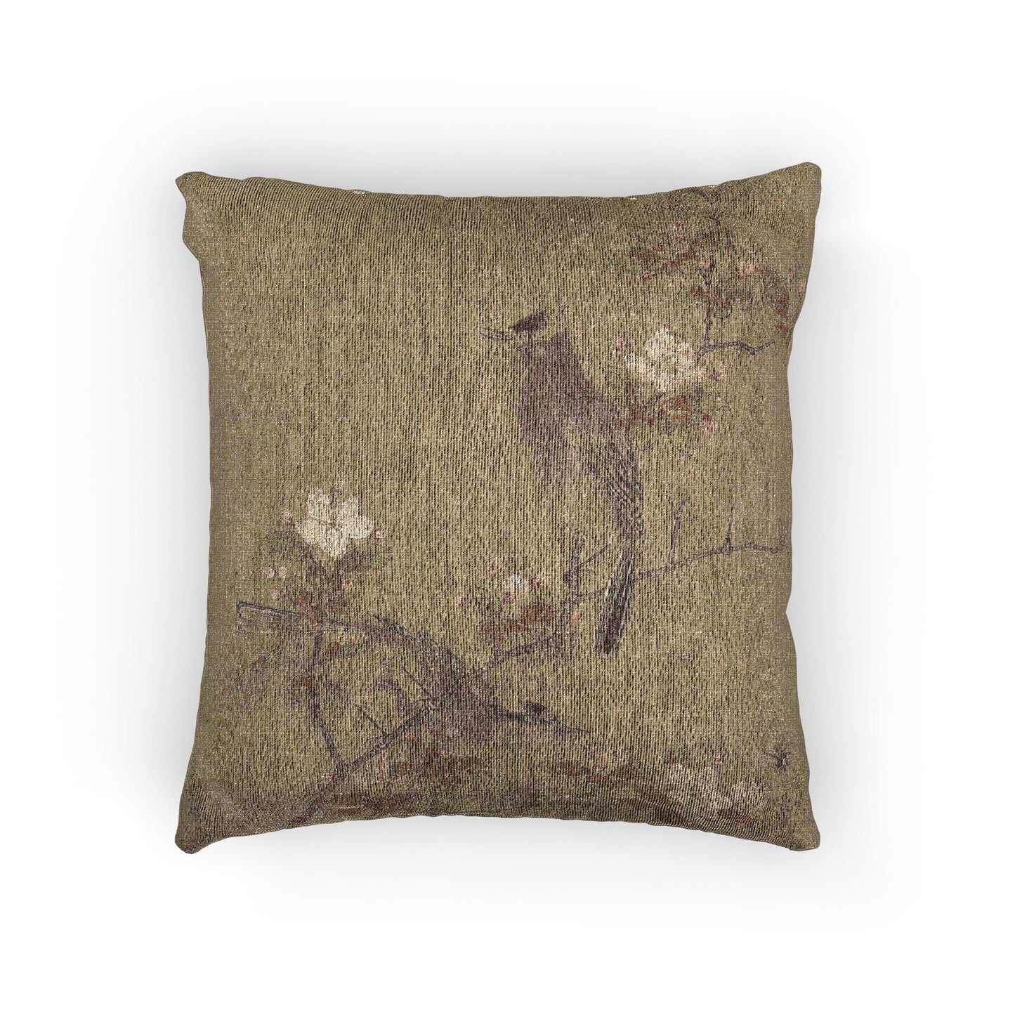 Flowers and Birds Woven Pillow