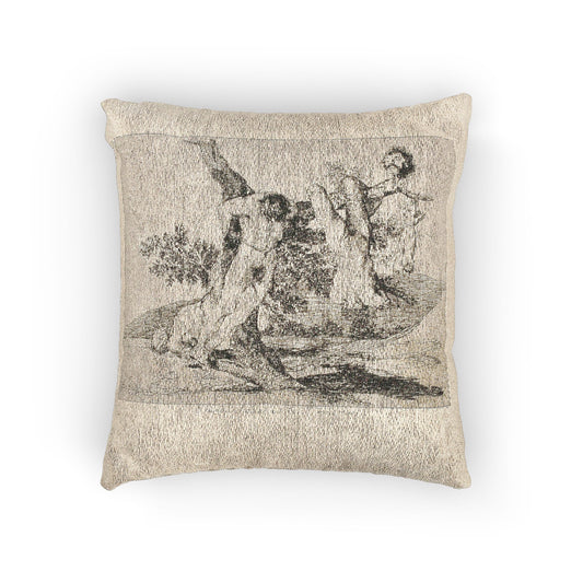A Heroic Feat! With Dead Men! — Francisco de Goya Woven Pillow