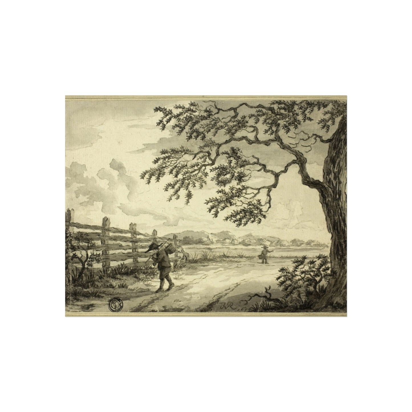 Style of Jacob van Ruisdael - Figures with Baskets on Road | Fine Art Poster