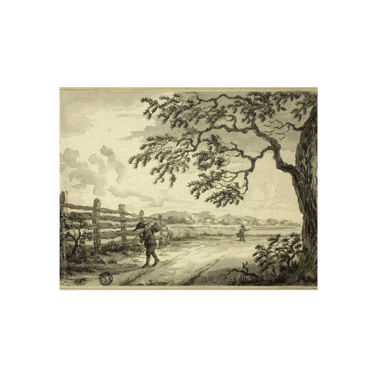 Figures with Baskets on Road (style of Jacob van Ruisdael) Fine Art Poster