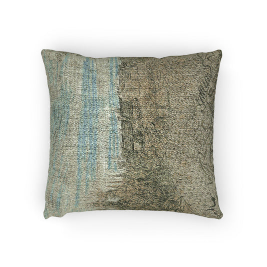 Cottages with a Woman Working — Van Gogh Pillow