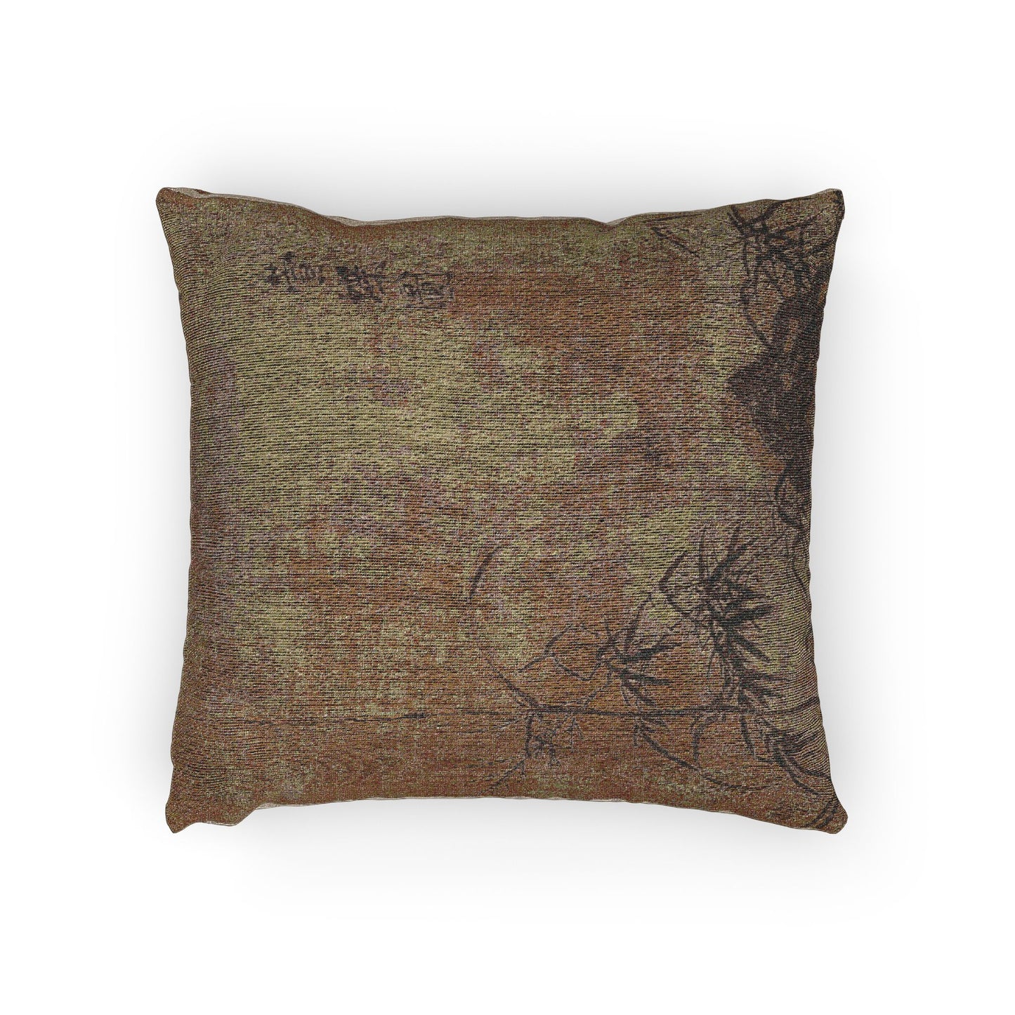 Lily and Butterflies Woven Pillow
