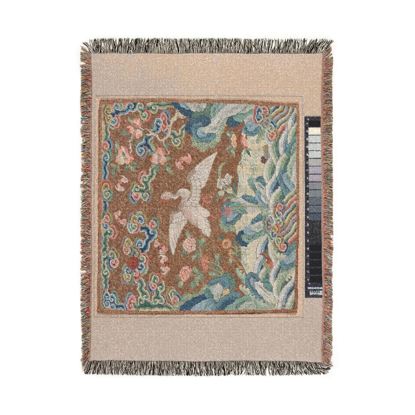 150_rank-badge-with-bird-and-flower-motifs | Woven Tapestry Blanket