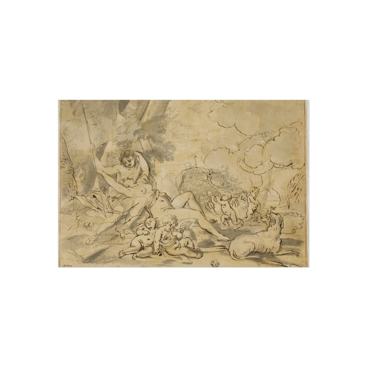 Nicolas Poussin - Figures, Chariot and Dog | Fine Art Poster