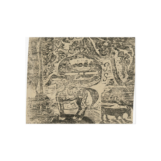 Horse, with Other Animals and Ornaments — Paul Gauguin Fine Art Poster