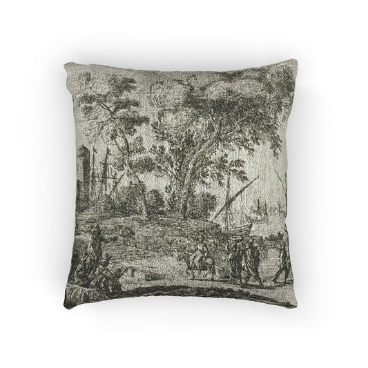 Coast Scene with an Artist Drawing — Lorrain Pillow