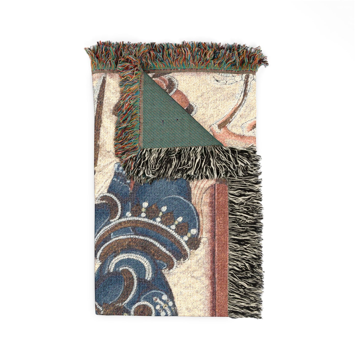 Krishna Vanquishing the Crane-Demon Bakasura Woven Throw Blanket