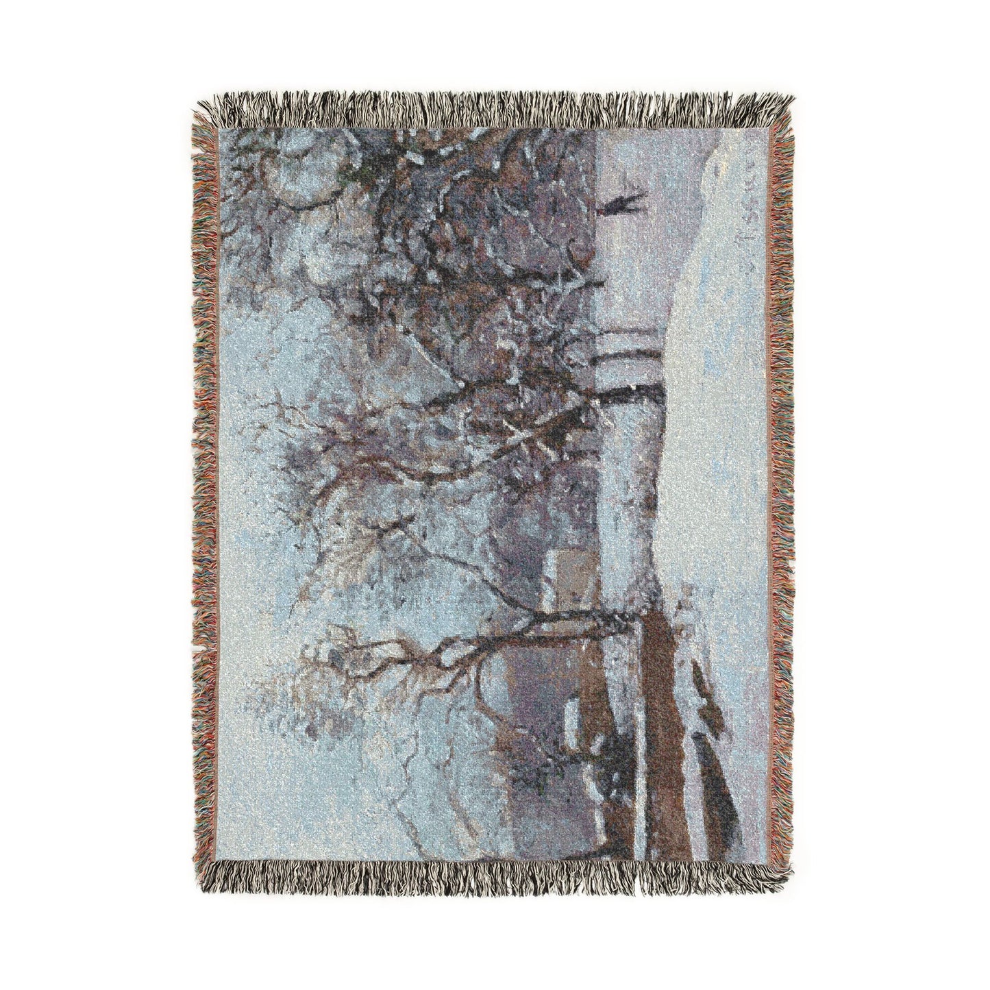 Camille Pissarro - Snow at Louveciennes | Woven Tapestry Blanket