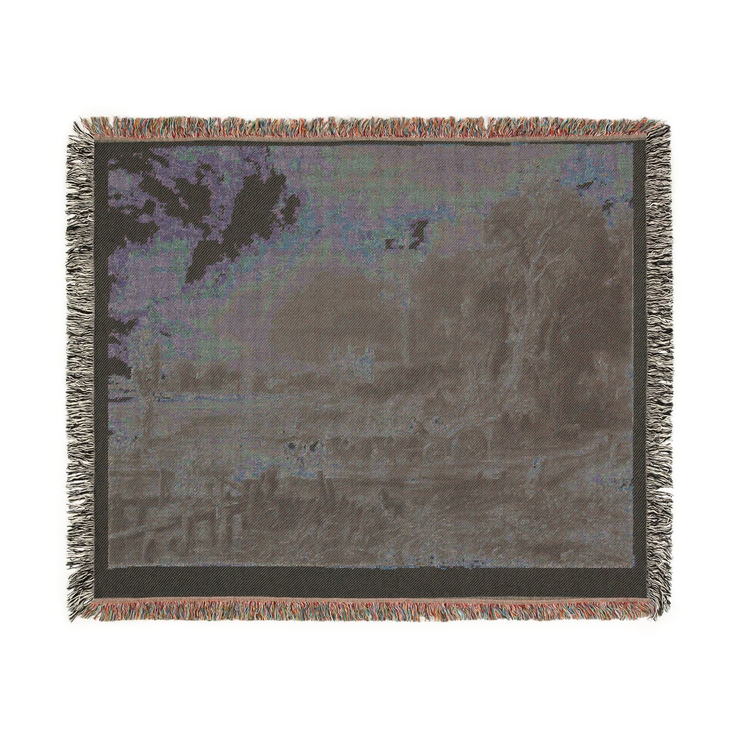 David Lucas - Salisbury Cathedral from the Meadows the Rainbow | Woven Tapestry Blanket