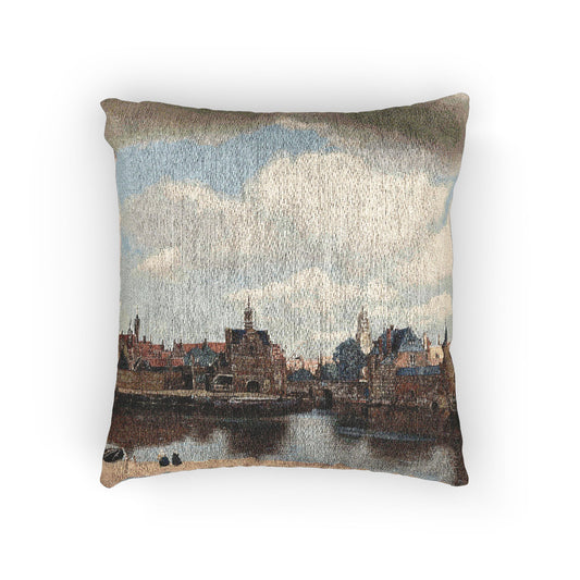 View of Delft — Johannes Vermeer Woven Pillow