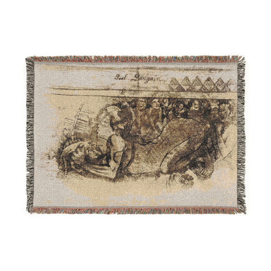 Woman with a Cat — Gauguin Tapestry Blanket