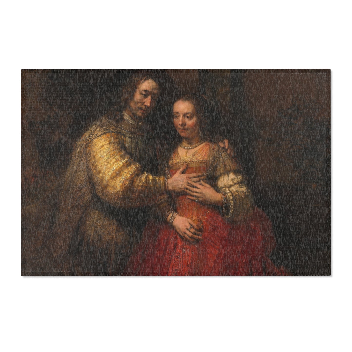 Rembrandt Harmensz. van Rijn - Portret van een paar als oudtestamentische figuren, genaamd 'Het Joodse bruidje' - Google | Area Rug