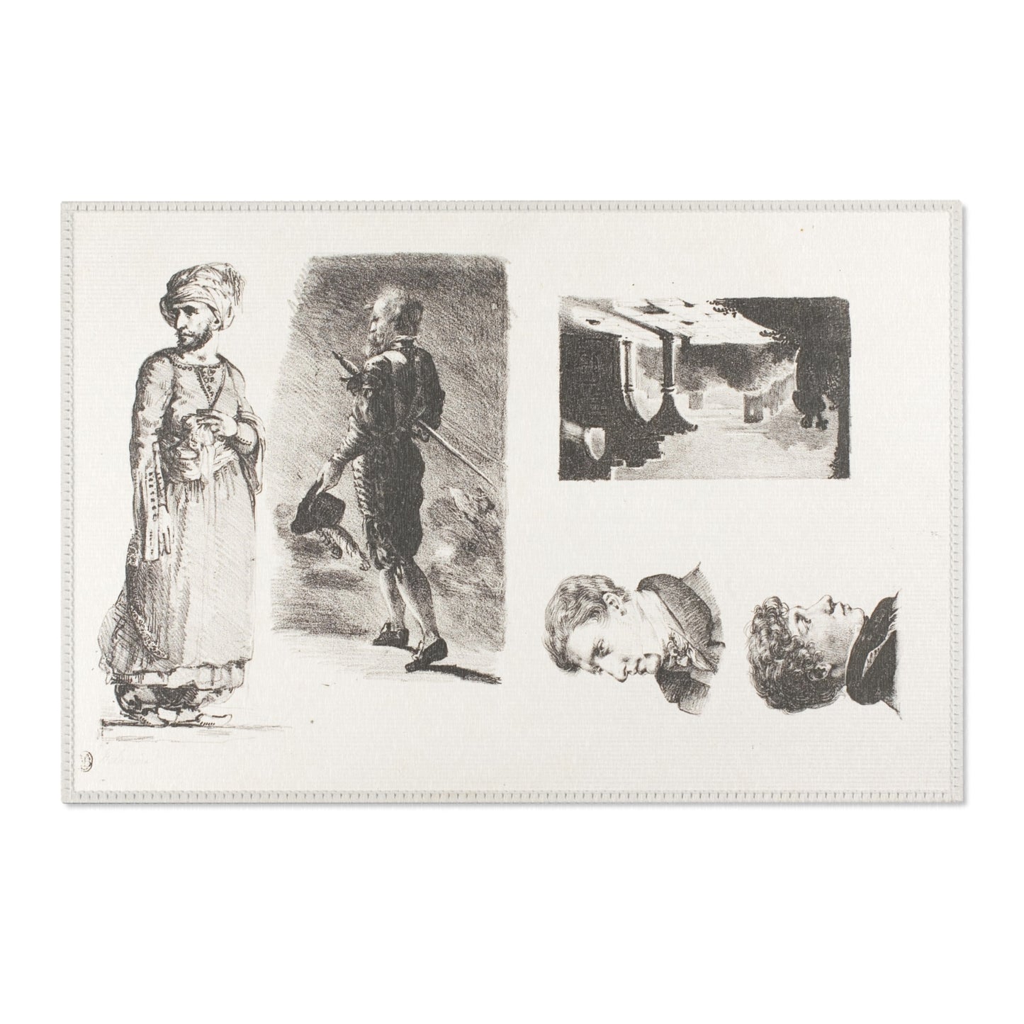 Eugène Delacroix - Sheet of Sketches | Area Rug