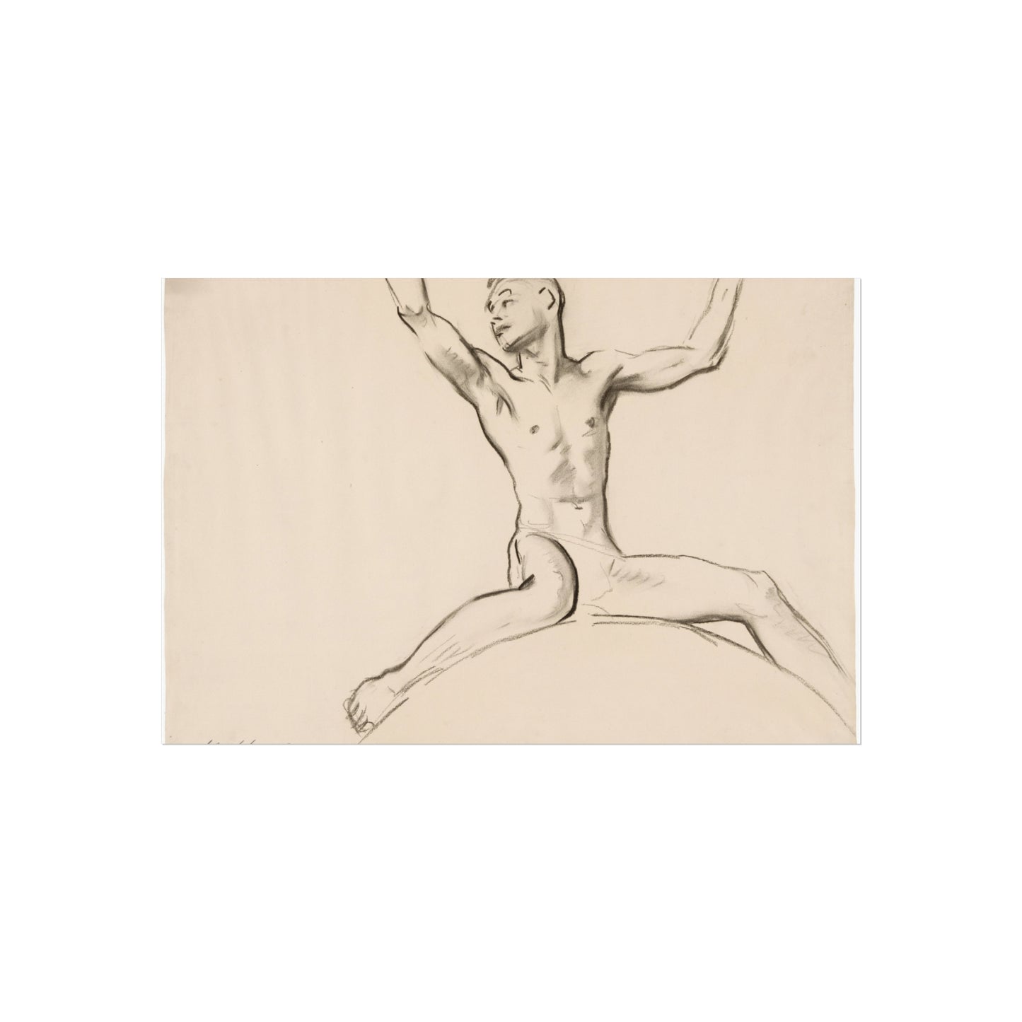 John Singer Sargent - Seated Male Nude, Arms Uplifted | Fine Art Poster