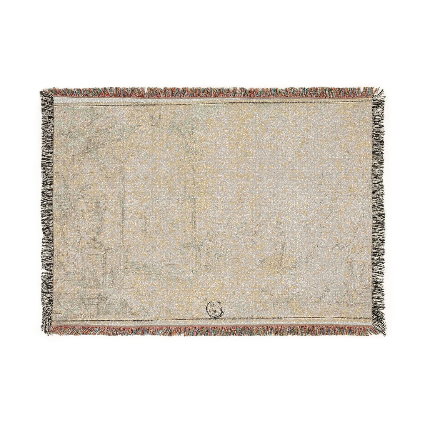 Style of Francesco Guardi - Ruins in a Park, Two Figures | Woven Tapestry Blanket