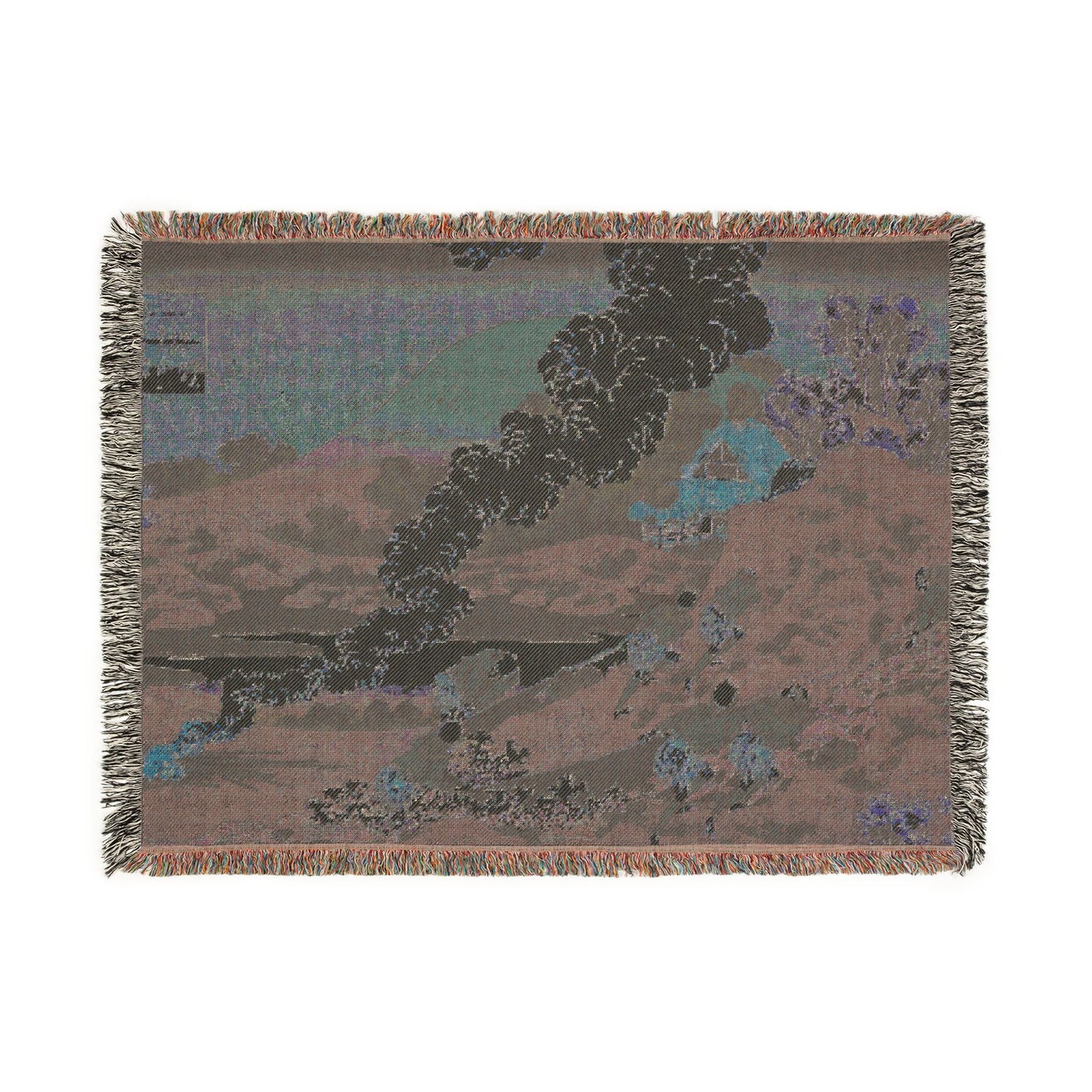 Poem by Kakinomoto no Hitomaro, from One Hundred Poems by One Hundred Poets Explained by an Old Nurse Woven Throw Blanket