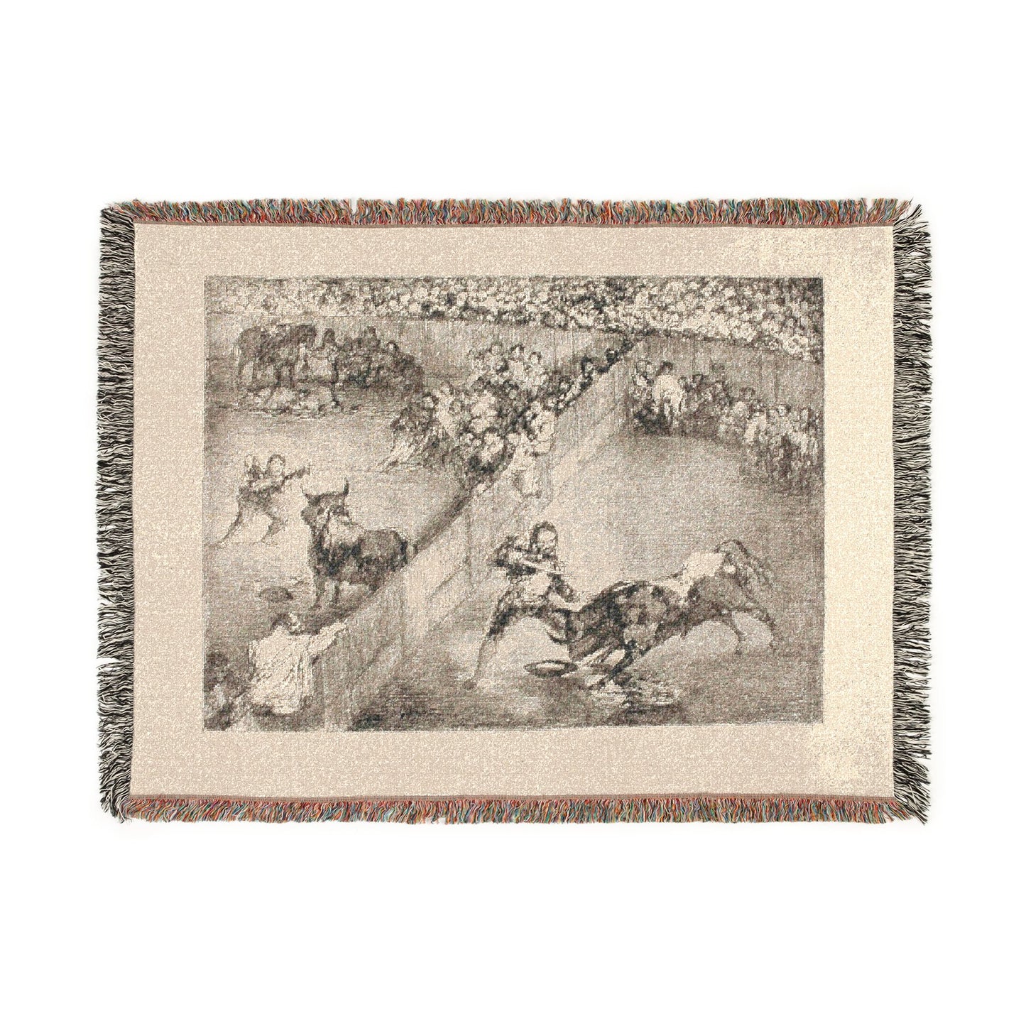 Francisco José de Goya y Lucientes - Bullfight in a divided ring, from The Bulls of Bordeaux | Woven Tapestry Blanket