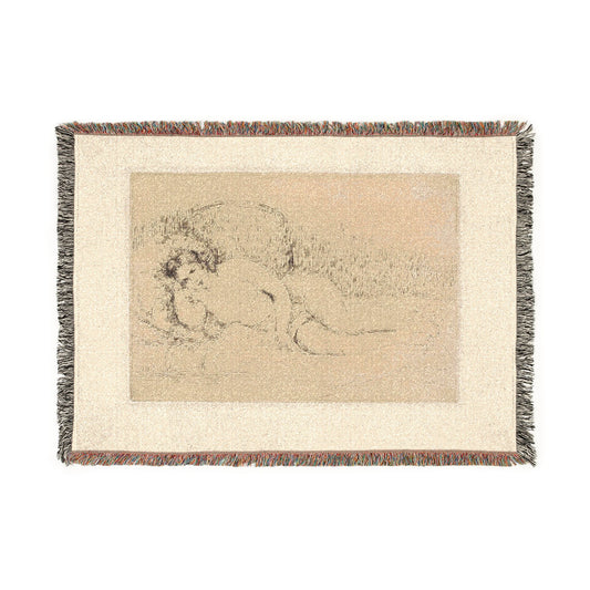 Woman Reclining, to the Left — Renoir Tapestry Blanket