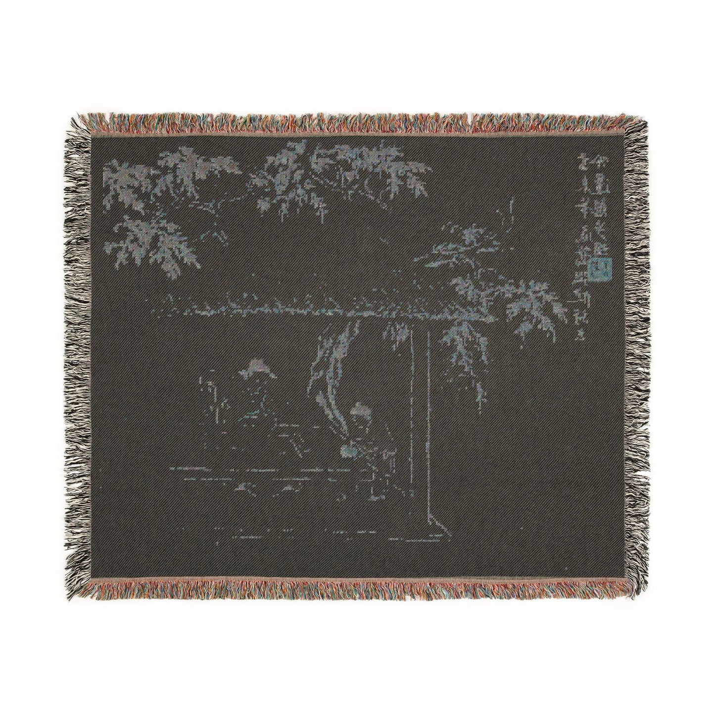 118_a-scholar-at-a-table-with-a-servant | Woven Tapestry Blanket