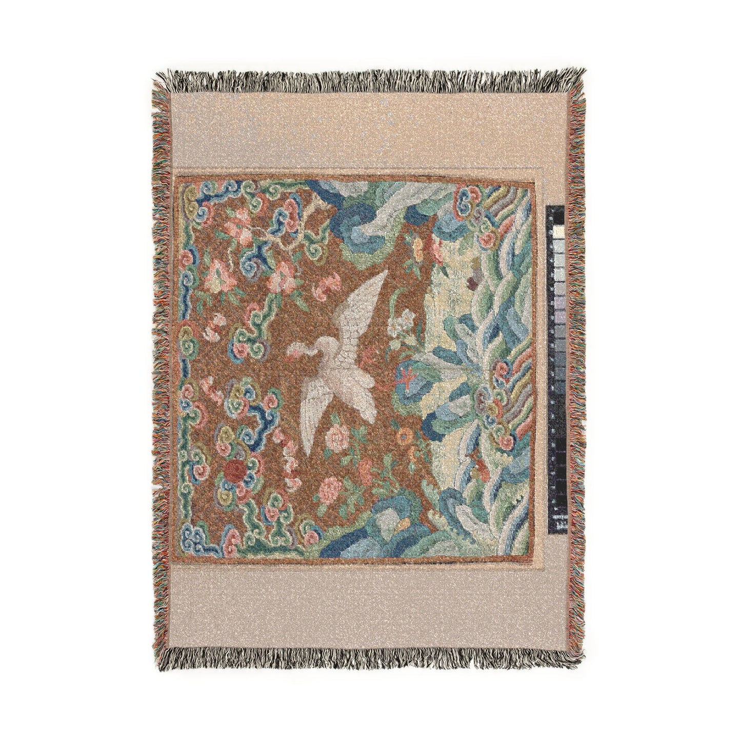 150_rank-badge-with-bird-and-flower-motifs | Woven Tapestry Blanket