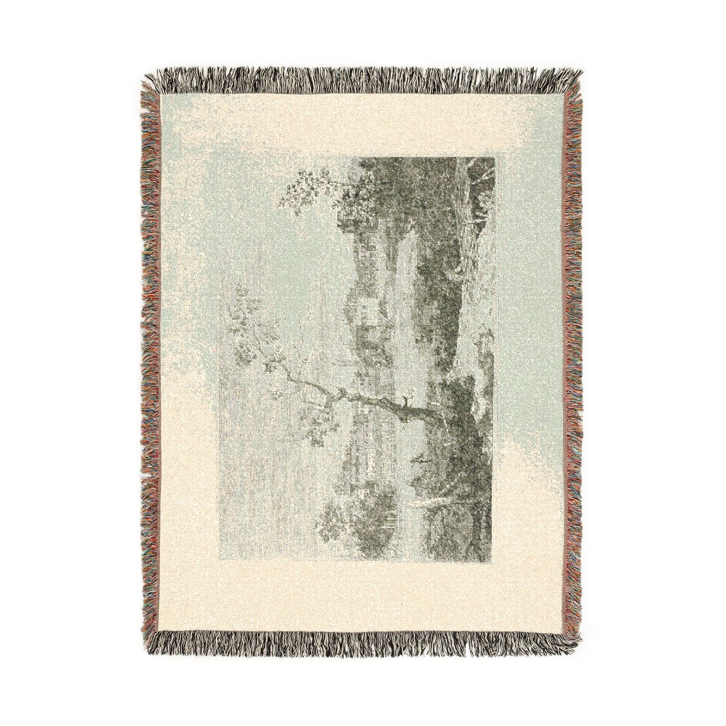 Canaletto - View of a Town on a River Bank, from Vedute | Woven Tapestry Blanket