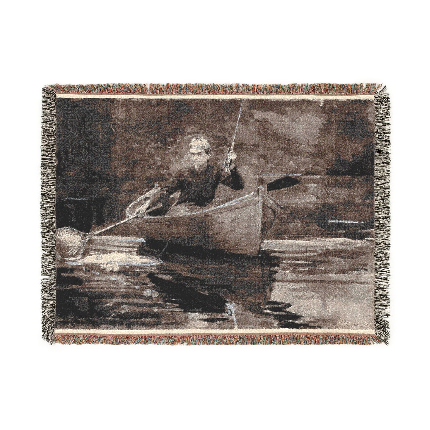 Winslow Homer - Netting the Fish | Woven Tapestry Blanket