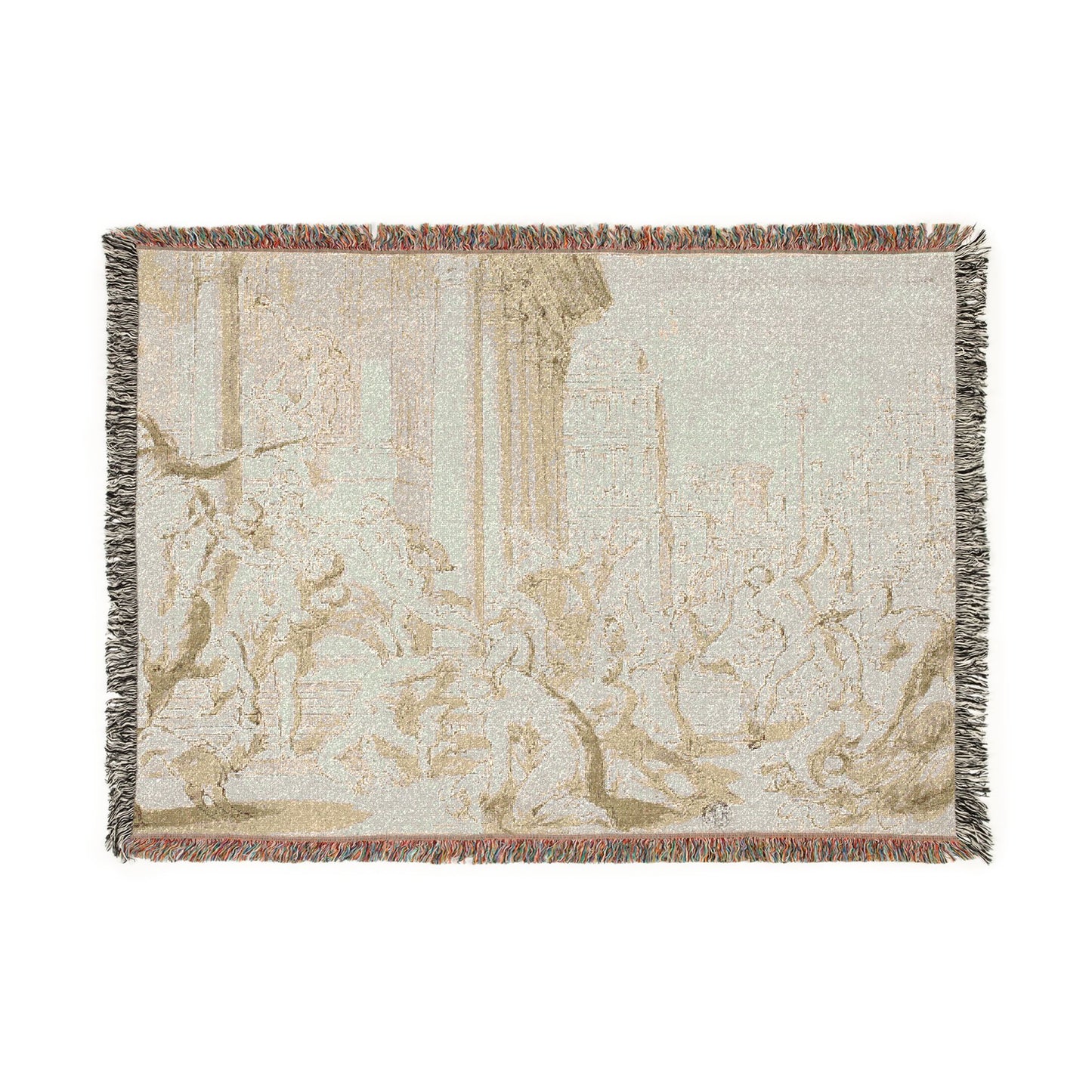 School of Nicolas Poussin - Massacre of the Innocents (recto); Figure Sketches (verso) | Woven Tapestry Blanket