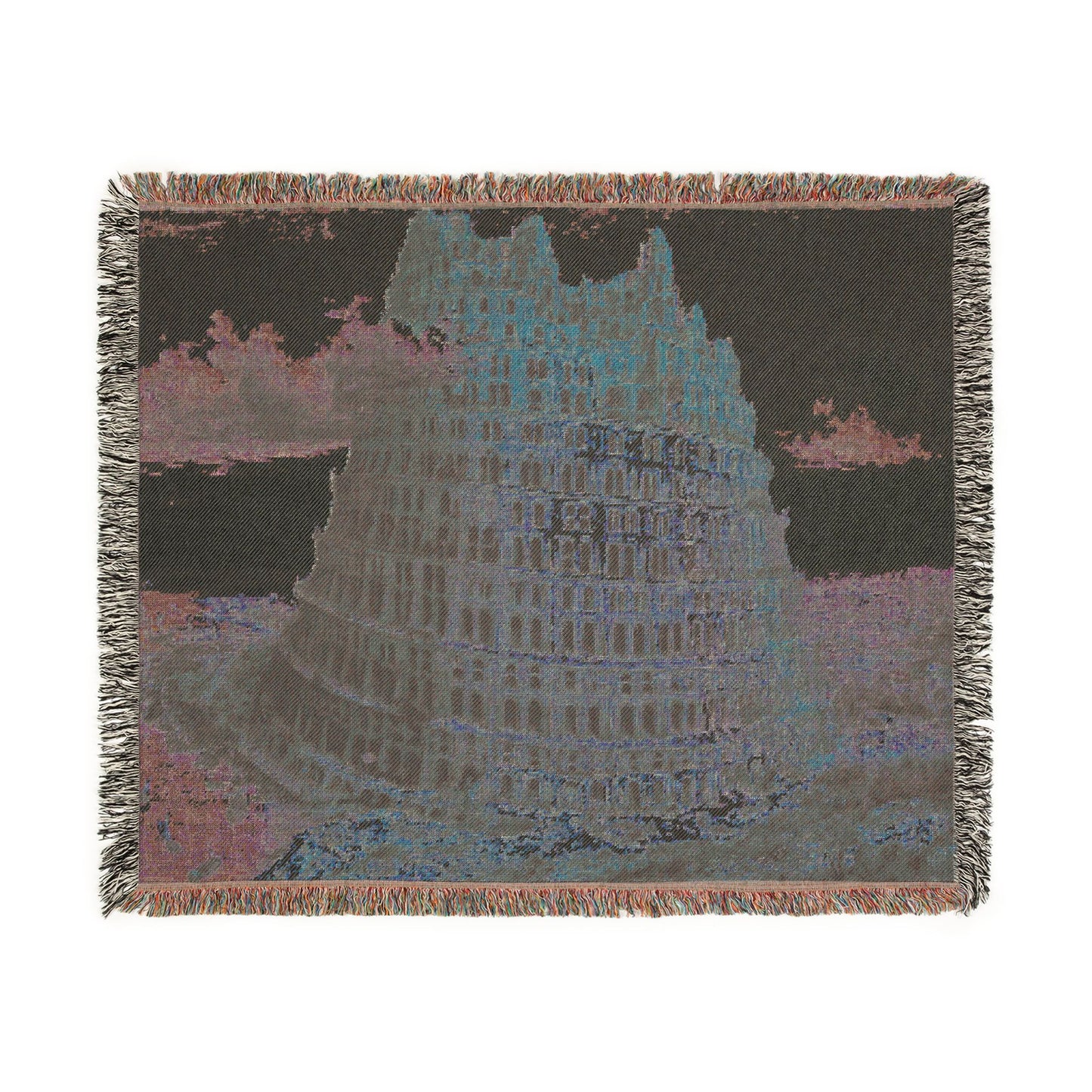 Pieter Bruegel the Elder - The Tower of Babel (Rotterdam) - Google Art Project - edited | Woven Tapestry Blanket