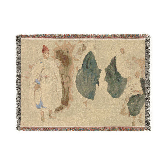 Four Sketches of Arab Men — Delacroix Tapestry Blanket