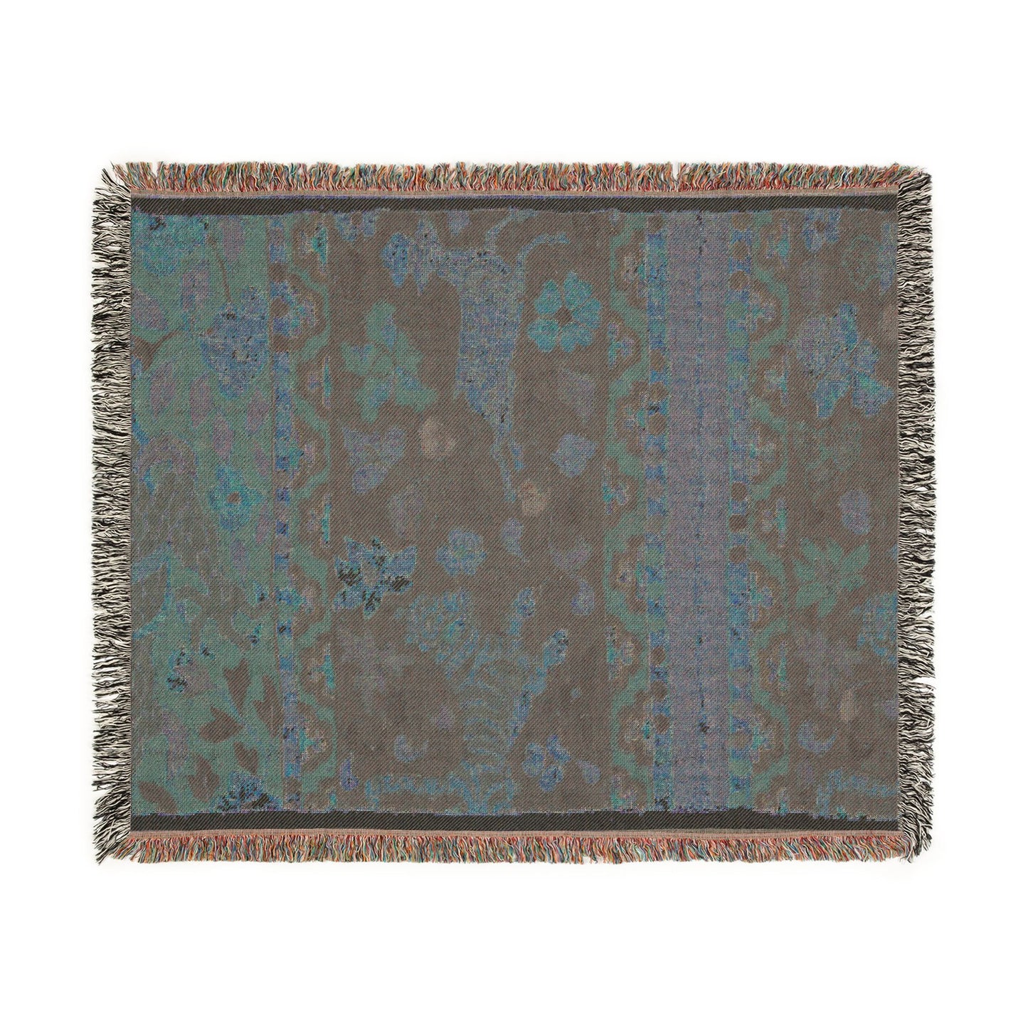 Tigers Chasing Deer, with Dragon Woven Throw Blanket