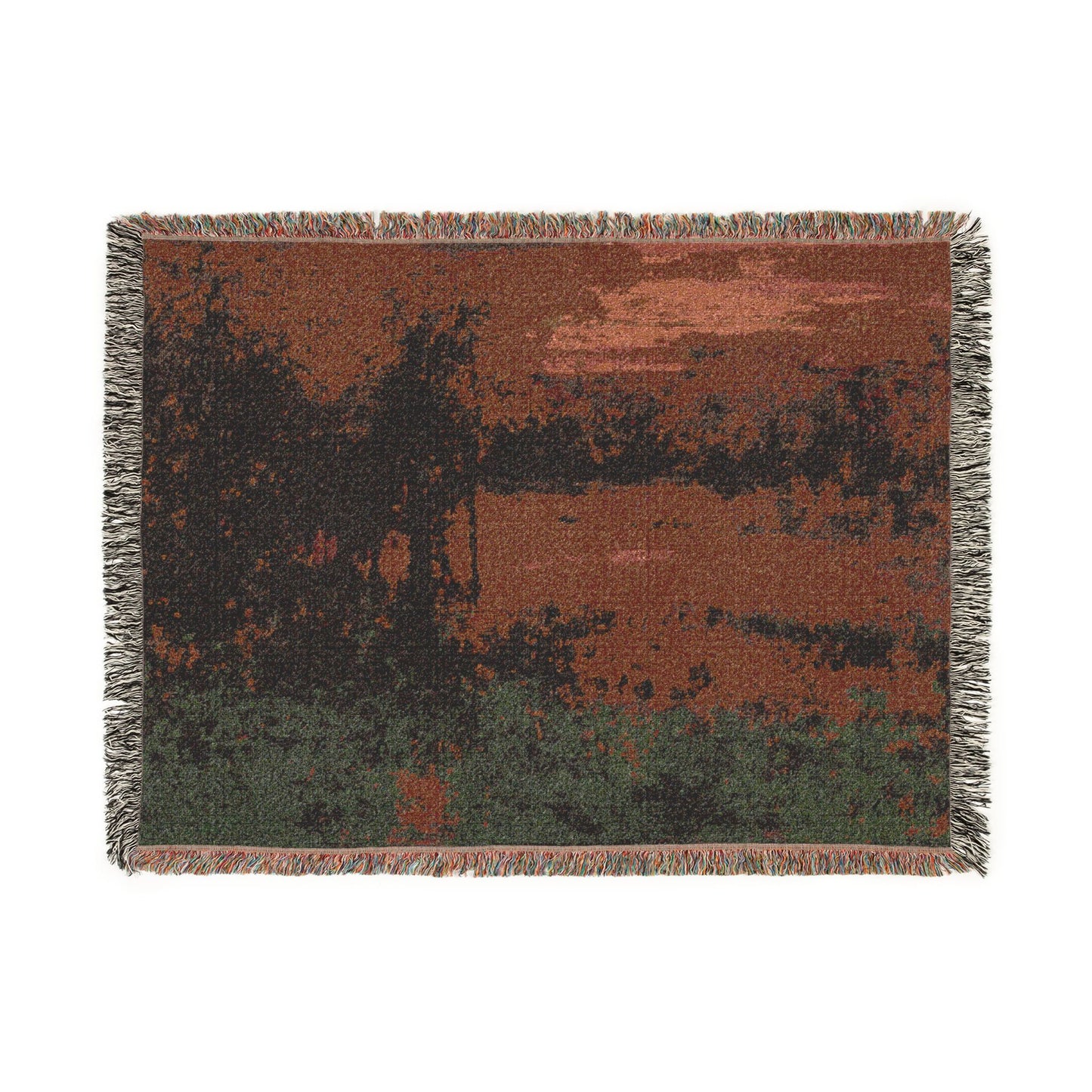 George Inness - Landscape, Sunset | Woven Tapestry Blanket