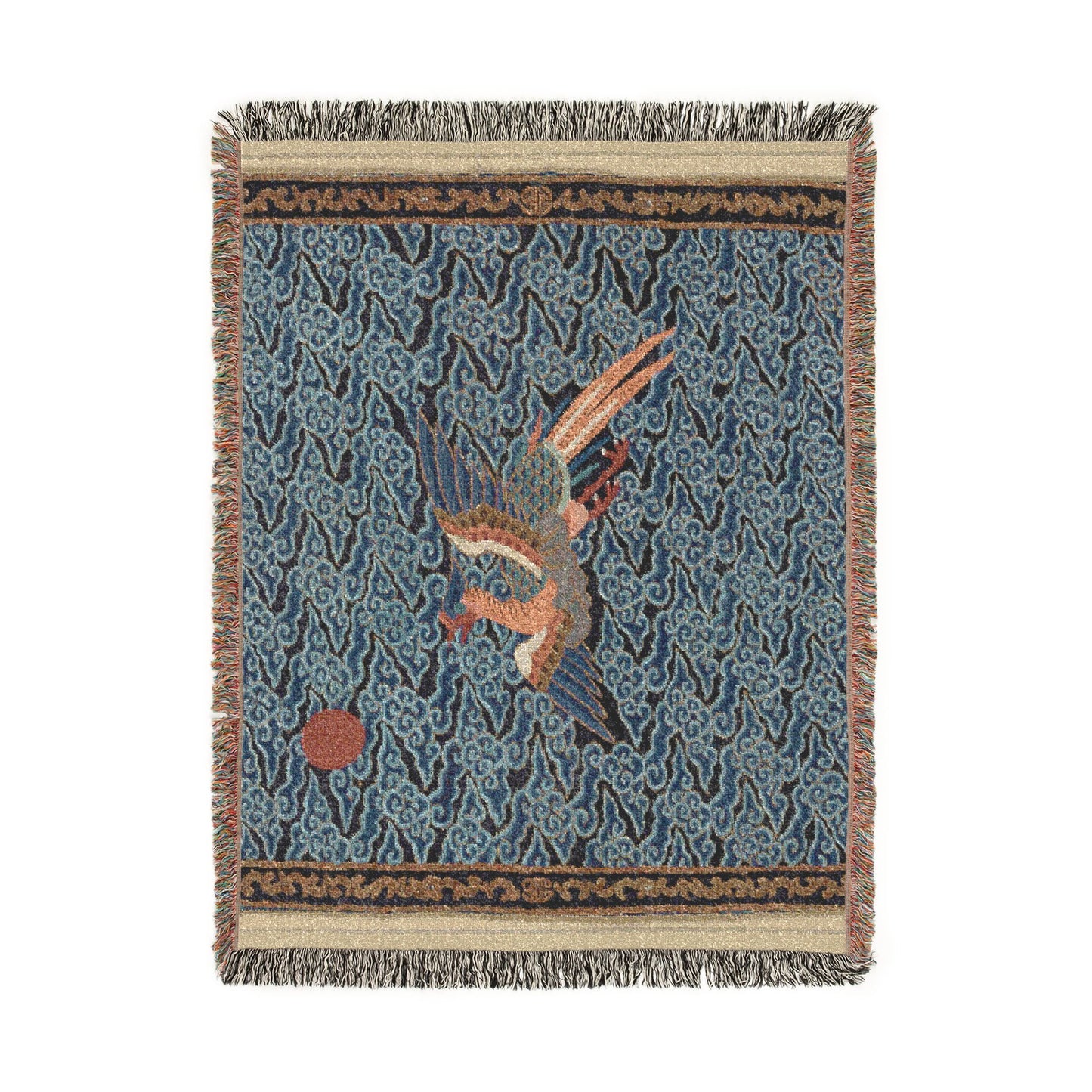 140_rank-badge-with-pheasant | Woven Tapestry Blanket