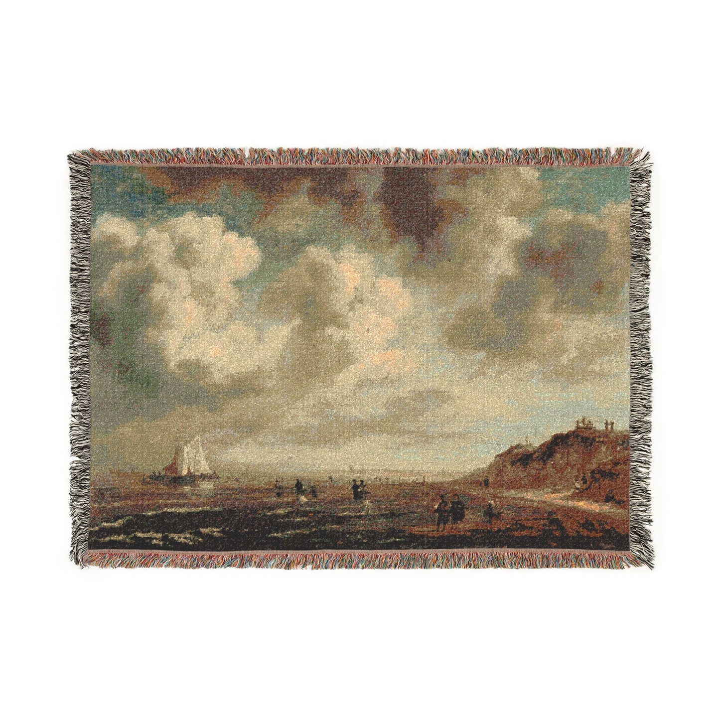 Naar Jacob van Ruisdael - Beach View - 154 - Mauritshuis | Woven Tapestry Blanket