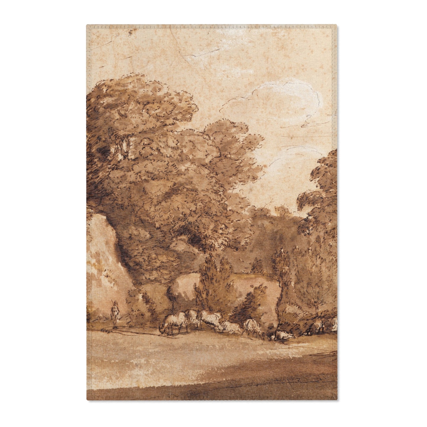 Claude Lorrain - A Rocky Hillside | Area Rug