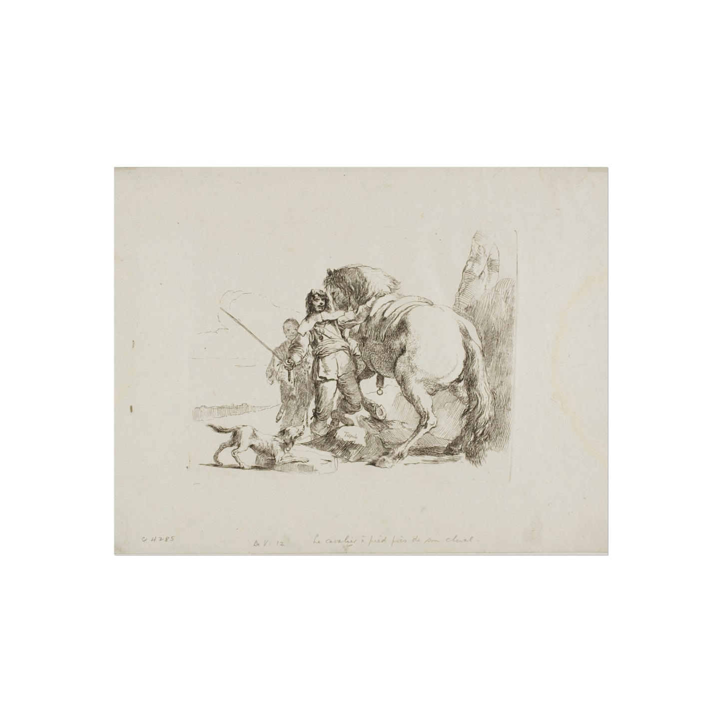 Giovanni Battista Tiepolo - The Rider Standing by His Horse, from Capricci | Fine Art Poster