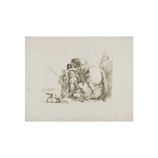 The Rider Standing by His Horse — Giovanni Battista Tiepolo Fine Art Poster