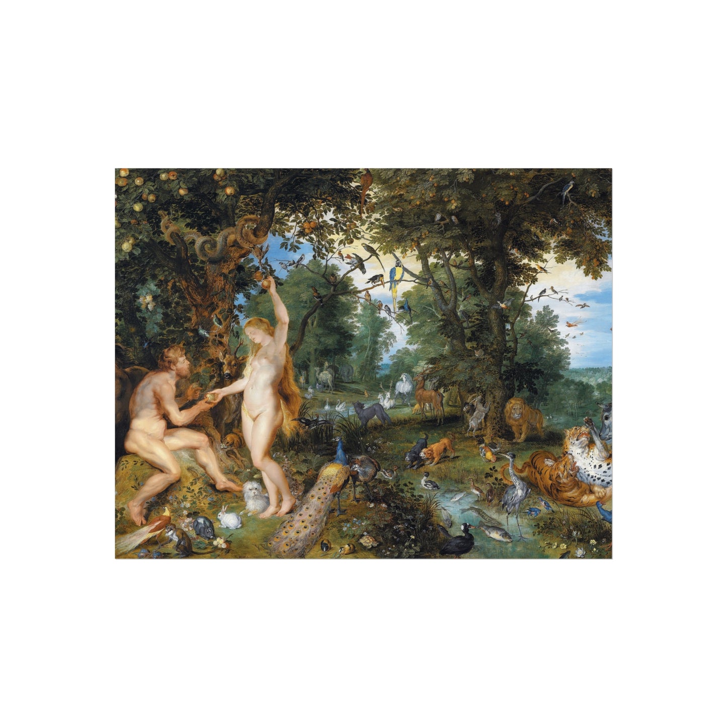 Jan Brueghel de Oude en Peter Paul Rubens - Het aards paradijs met de zondeval van Adam en Eva | Fine Art Poster