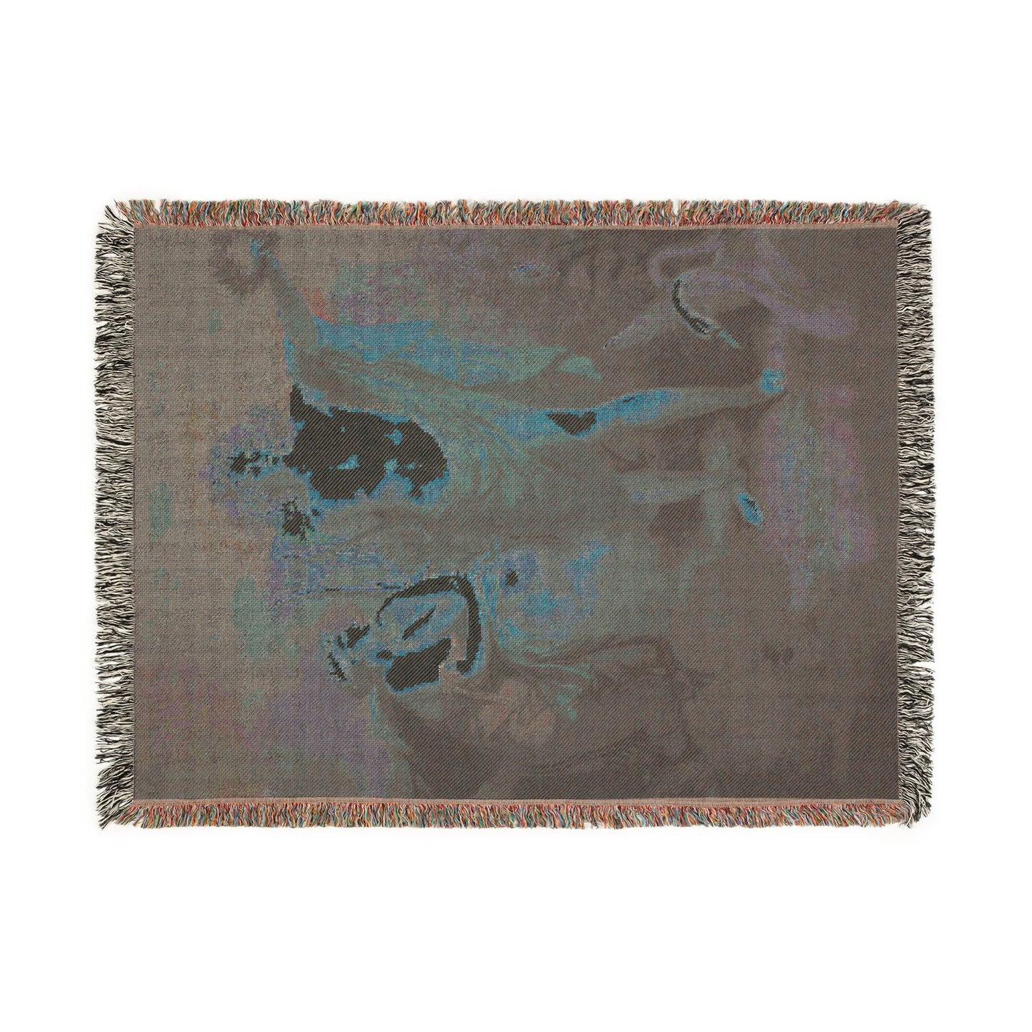 Apollo, God of Light, Eloquence, Poetry, and the Fine Arts with Urania, Muse of Astronomy Woven Throw Blanket