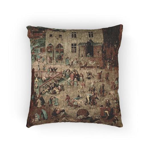 Children's Games — Pieter Bruegel the Elder Woven Pillow