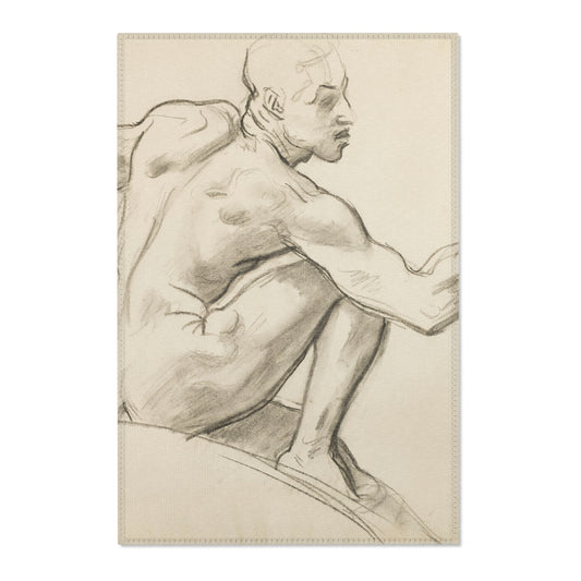 Seated Male Nude — Sargent Area Rug