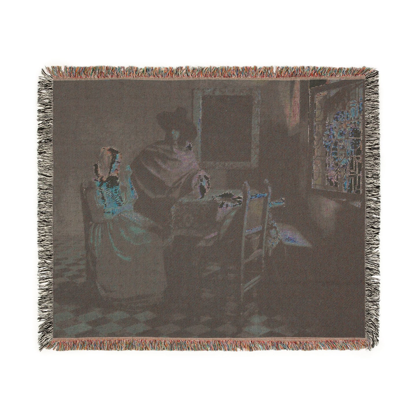 Jan Vermeer van Delft - The Glass of Wine - Google Art Project | Woven Tapestry Blanket