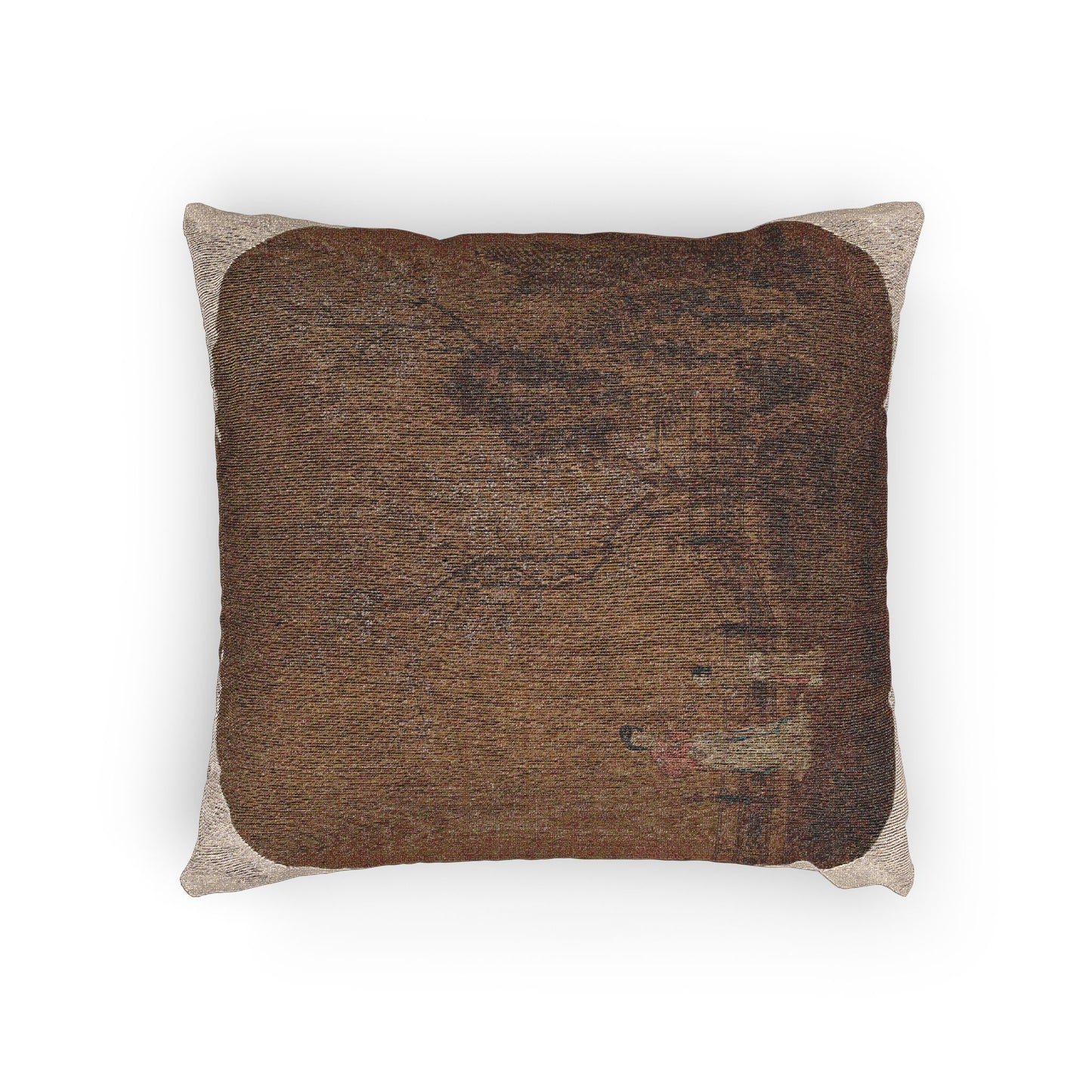 031_woman-with-female-servant-in-a-palace-garden | Woven Pillow