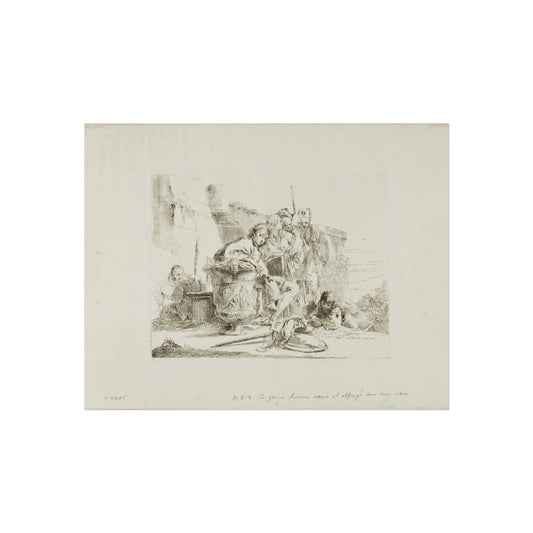 Seated Youth Leaning Against an Urn — Giovanni Battista Tiepolo Fine Art Poster