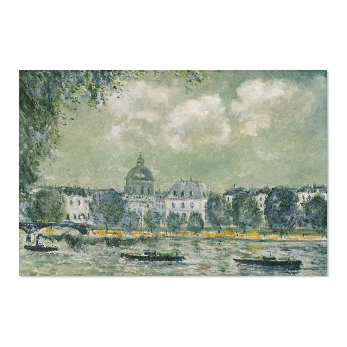Alfred Sisley - Landscape along the Seine with the Institut de France and the Pont des Arts | Area Rug