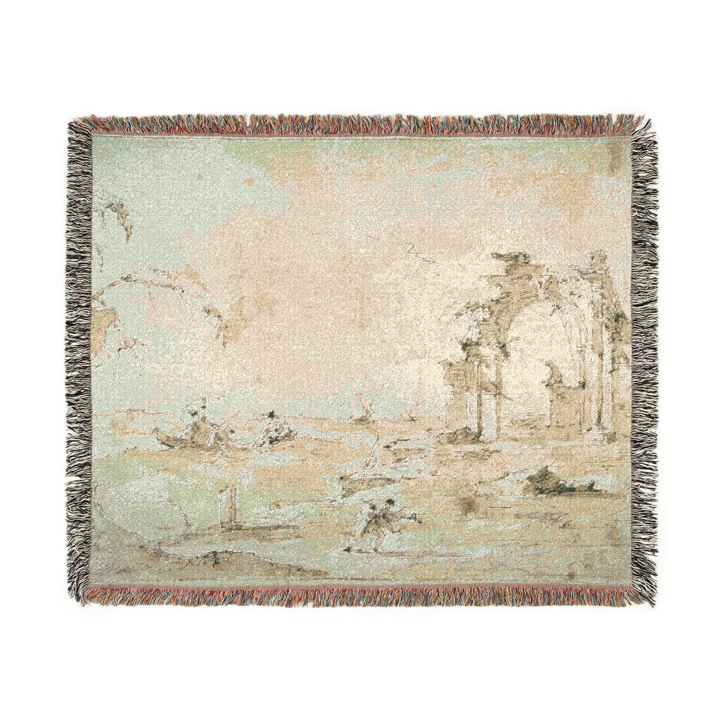Francesco Guardi - Capriccio with a Squall on the Lagoon | Woven Tapestry Blanket