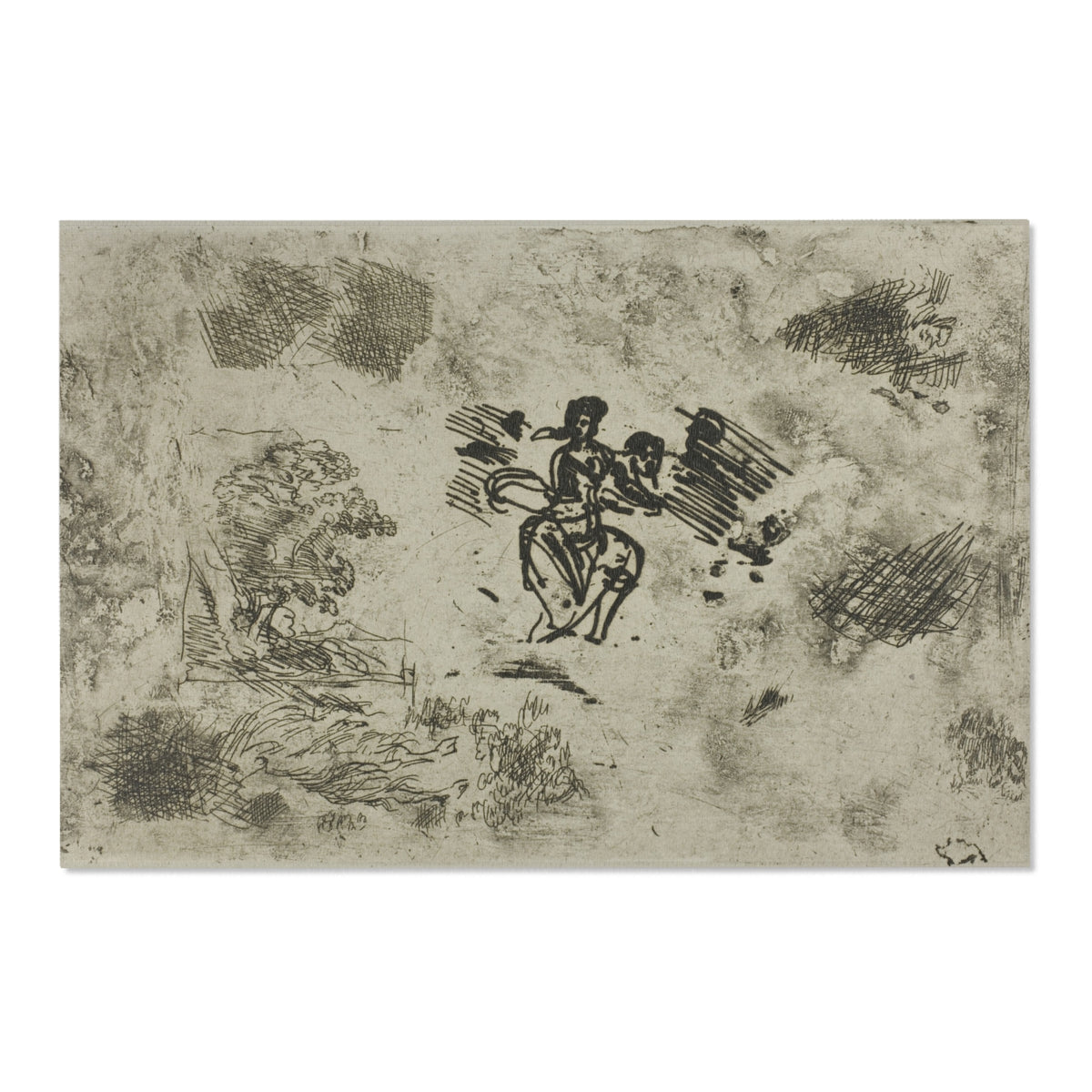 Seated Woman and Other Sketches — Lorrain Area Rug