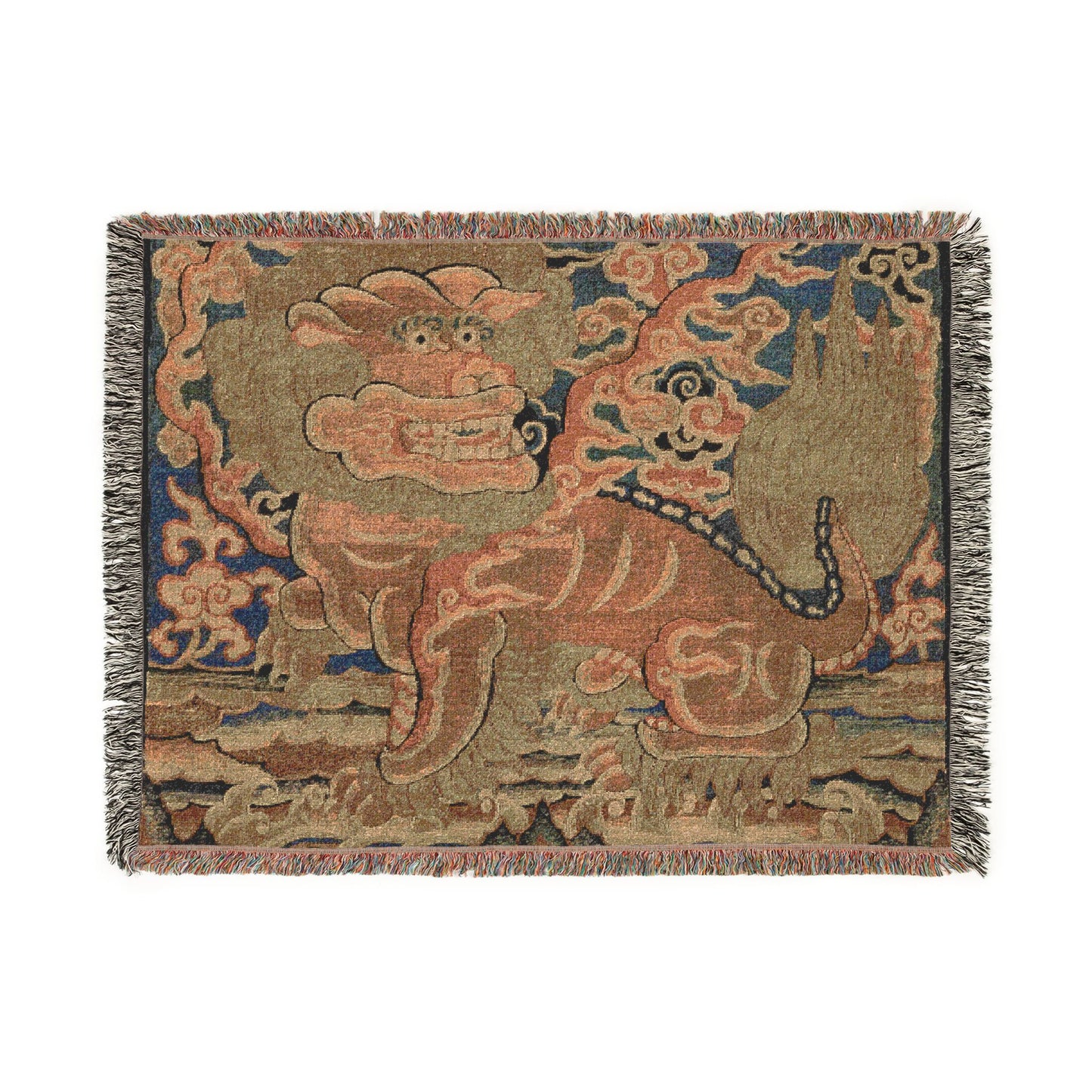 153_rank-badge-with-lion-ming-kesi | Woven Tapestry Blanket