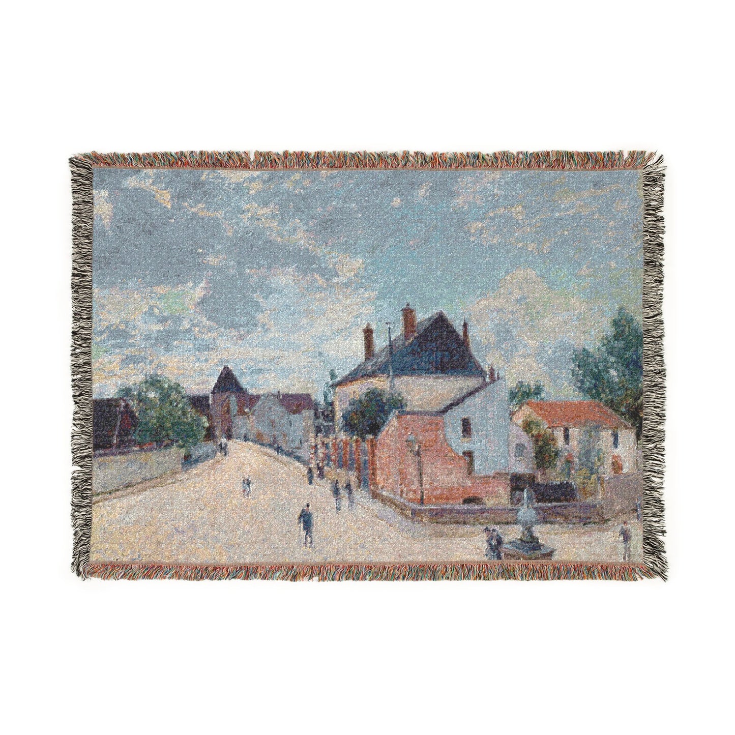 Alfred Sisley - Street in Moret | Woven Tapestry Blanket